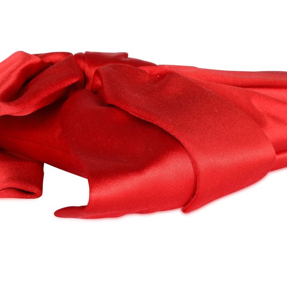 Valentino Red Satin Bow Clutch - Picture 5 of 8